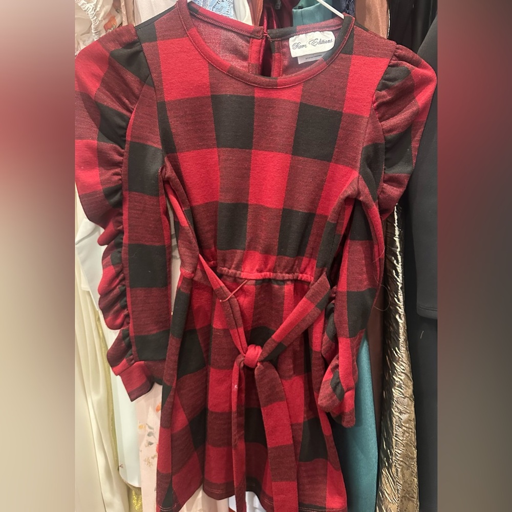 Rare Edition red and black girl dress size 7
